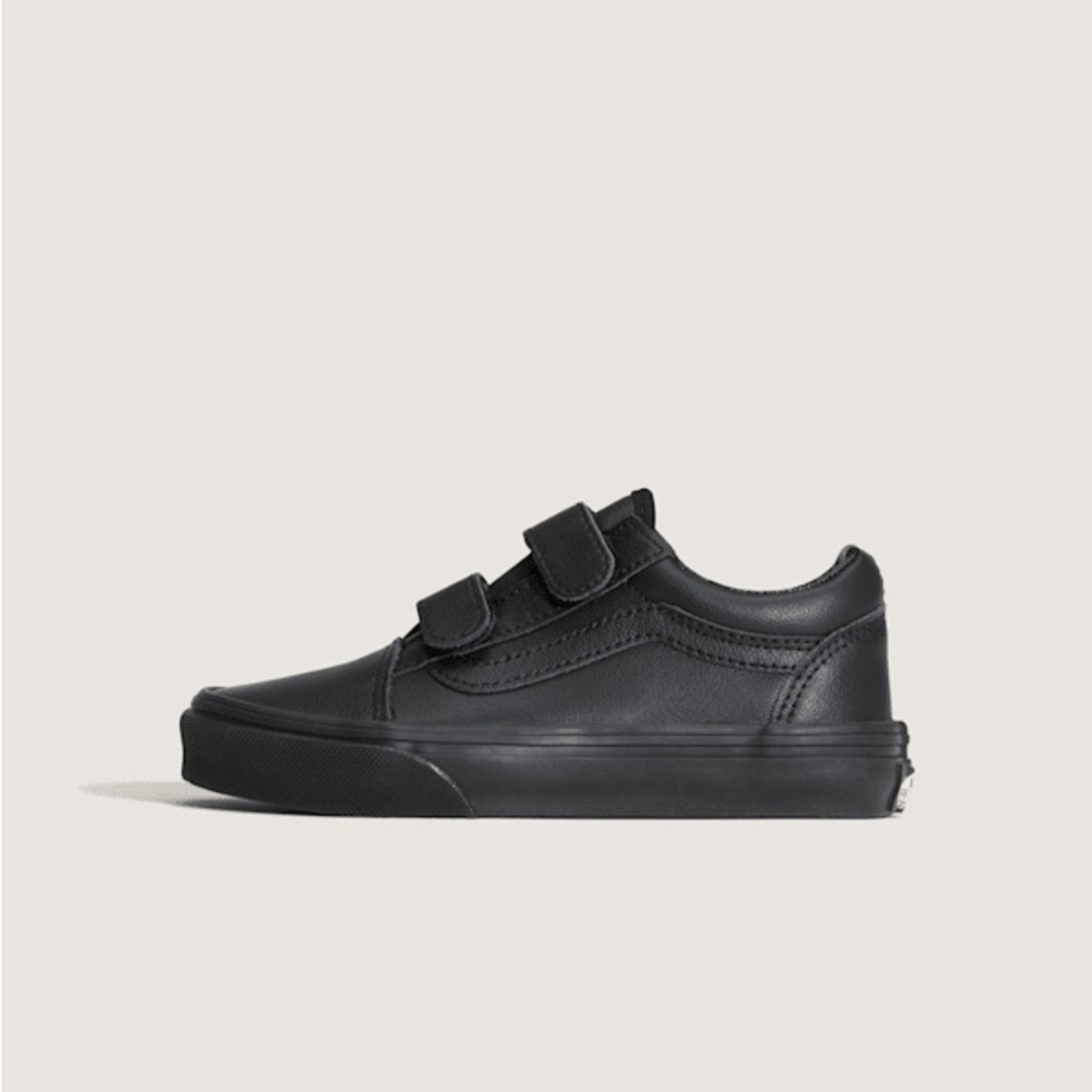 Kids Black Velcro Vans Sneakers